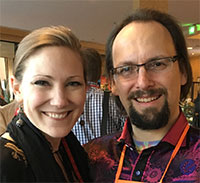 Leia Shilobod with Herman Pool, owner of web design company Vertical Axion.